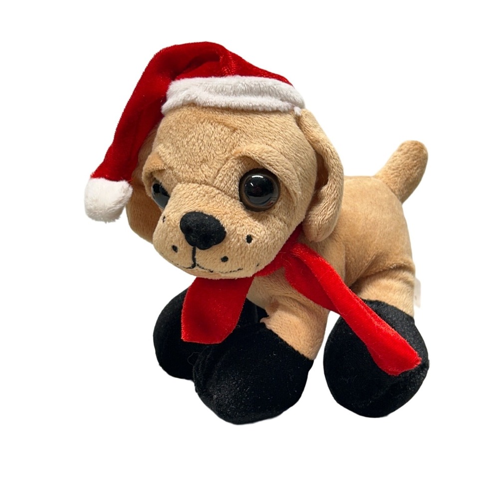 Dan‎ Dee Holiday Christmas Puppy Dog 7 inch Plush Santa Hat Scarf Boots